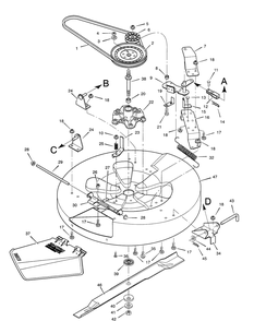 Mower Housing Diagram and Parts List for 30560X51A  Briggs and Stratton Lawn Tractor